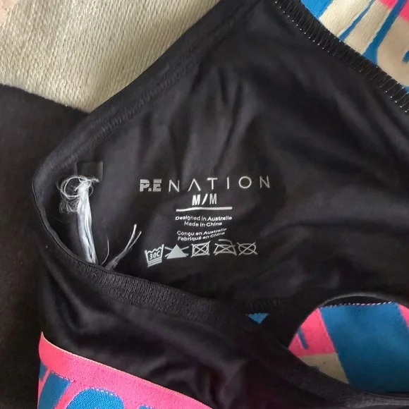 P.E Nation Black and Pink Cross-Back Sports Bra - Picture 2 of 3